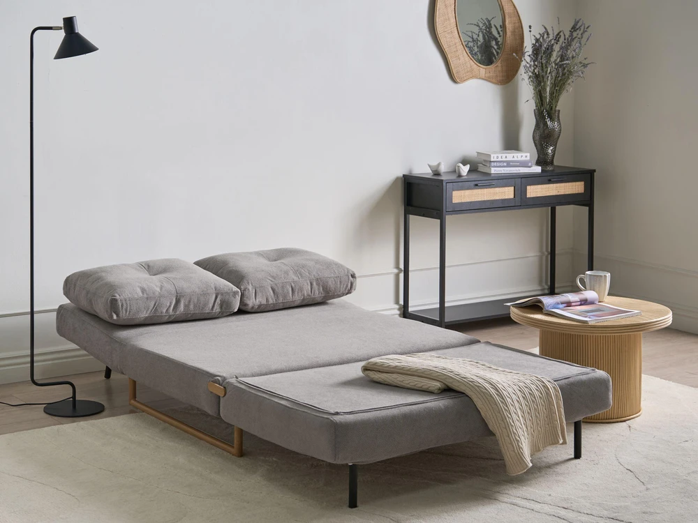 Beliani Išskleidžiama dvivietė sofa JERSLEV, pilka