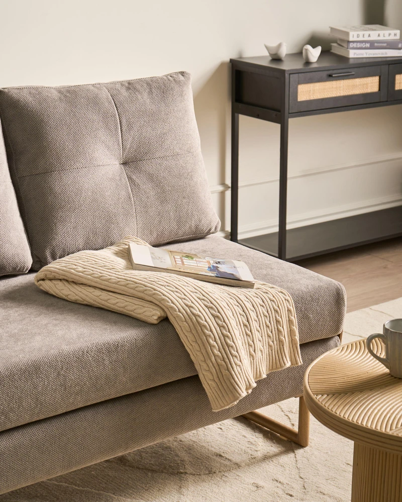 Beliani Išskleidžiama dvivietė sofa JERSLEV, pilka