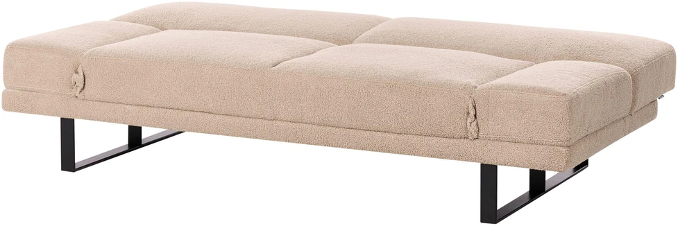 Beliani Išskleidžiama dvivietė sofa „YORK Boucle“ smėlio spalvos