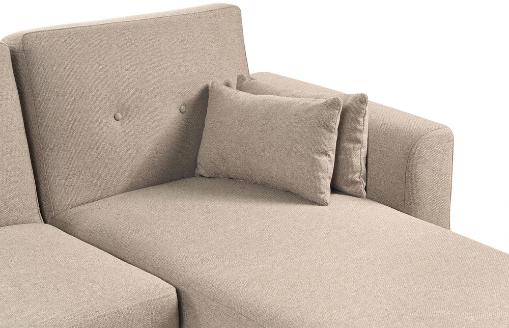 Beliani Išskleidžiama kampinė sofa KAARINA 3 vietų šviesiai ruda kairinė