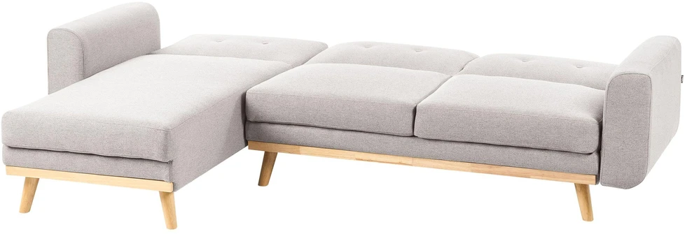 Beliani Išskleidžiama kampinė sofa KAARINA, pilka, dešininė