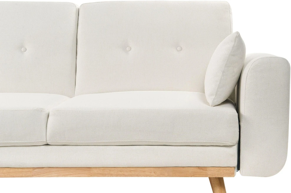 Beliani Išskleidžiama kampinė sofa KAARINA, balta, dešininė