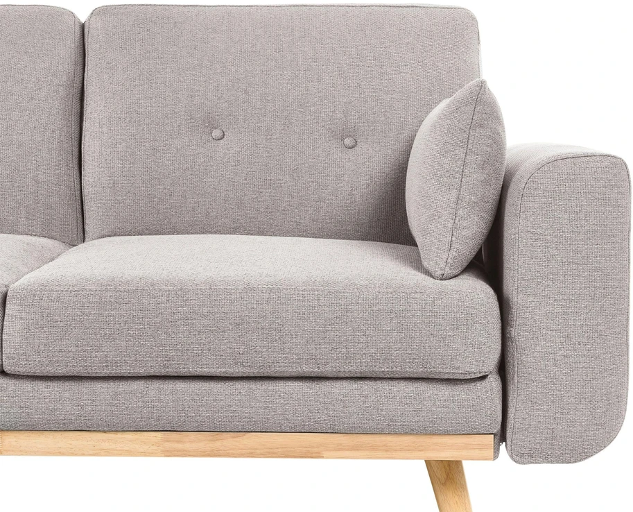 Beliani Išskleidžiama kampinė sofa KAARINA, pilka, dešininė