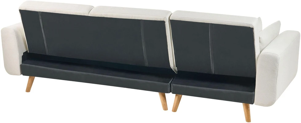 Beliani Išskleidžiama kampinė sofa KAARINA, balta, dešininė