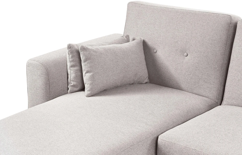 Beliani Išskleidžiama kampinė sofa KAARINA, pilka, dešininė
