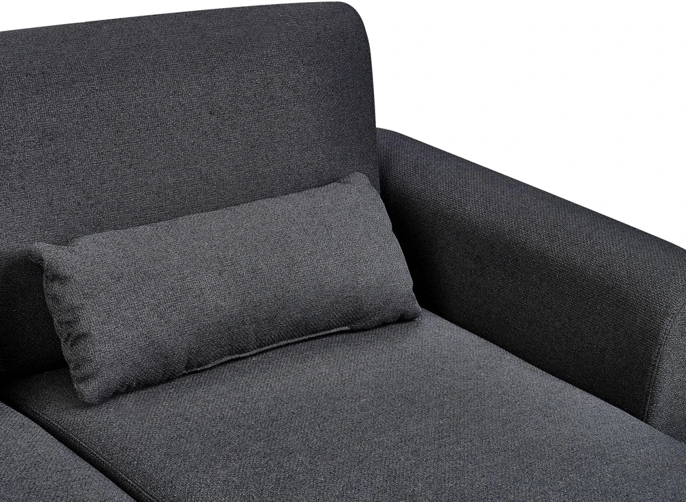 Beliani Išskleidžiama kampinė sofa OLLSTA 3 asmenims, juoda, kairinė