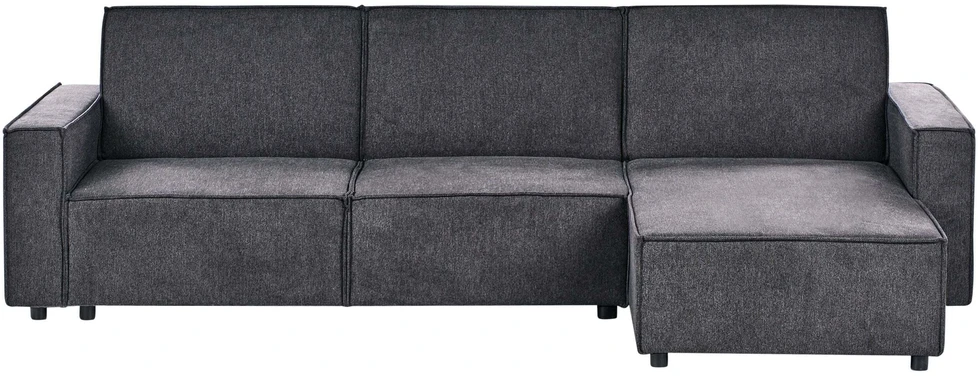 Beliani Išskleidžiama kampinė sofa ROMEDAL II tamsiai pilka kairinė
