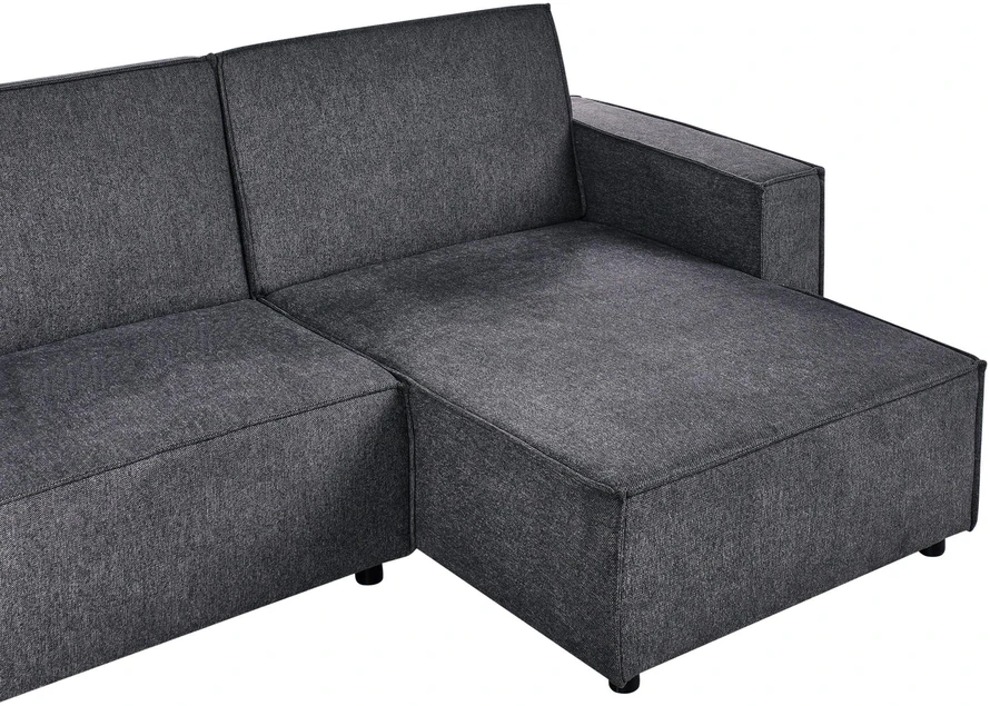 Beliani Išskleidžiama kampinė sofa ROMEDAL II tamsiai pilka kairinė