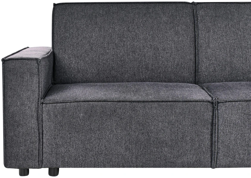 Beliani Išskleidžiama kampinė sofa ROMEDAL II tamsiai pilka kairinė