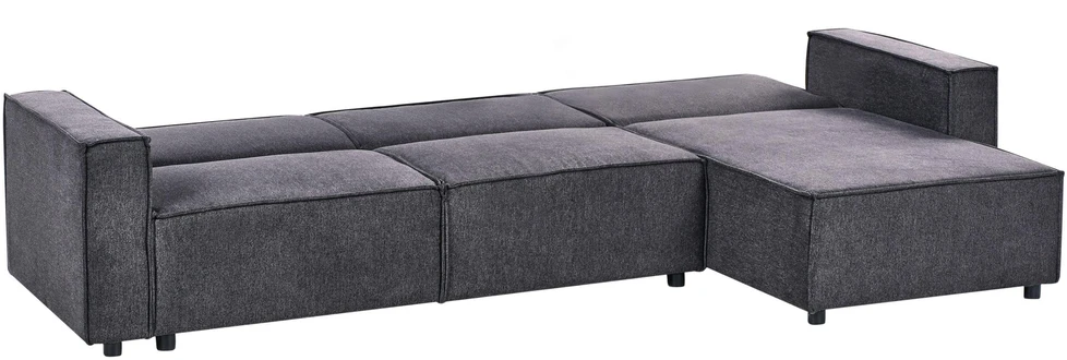 Beliani Išskleidžiama kampinė sofa ROMEDAL II tamsiai pilka kairinė