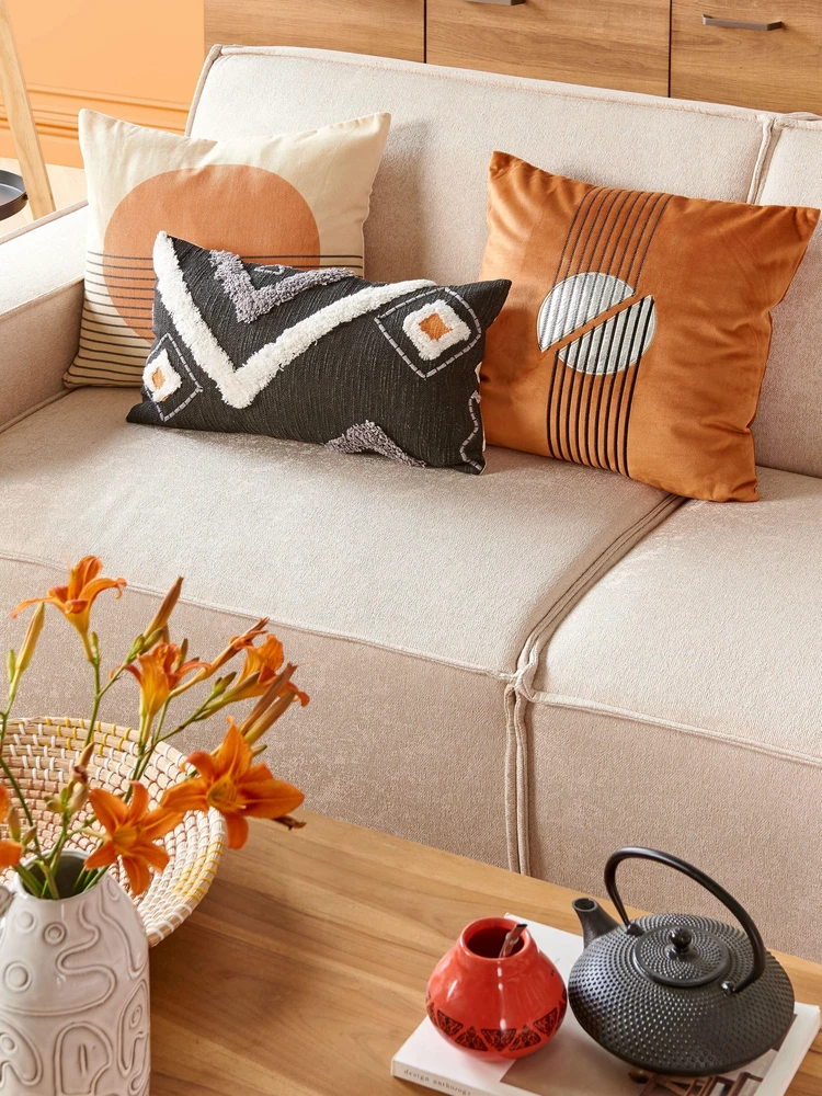Beliani Išskleidžiama kampinė sofa ROMEDAL, smėlio spalvos
