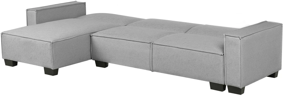 Beliani Išskleidžiama kampinė sofa ROMEDAL, 3 vietų, šviesiai pilka