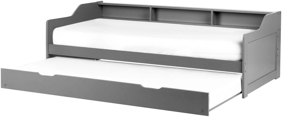 Beliani Išskleidžiama lova iš pušies medienos EDERN 90 x 200 cm pilka