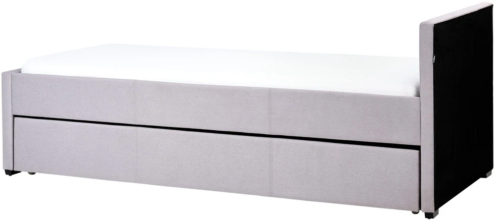 Beliani Išskleidžiama lova MARMANDE 90 x 200 cm šviesiai pilkos spalvos