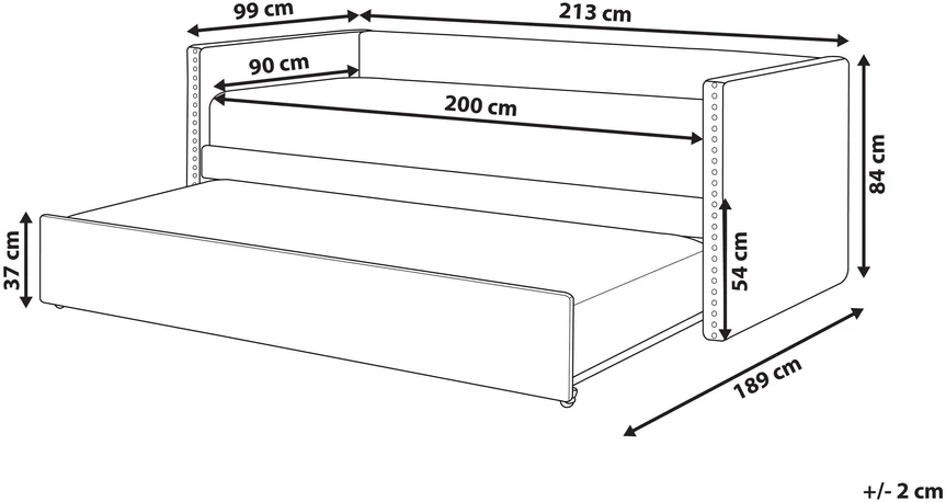 Beliani Išskleidžiama lova veliūrinė TROYES 90 x 200 cm šviesiai pilka