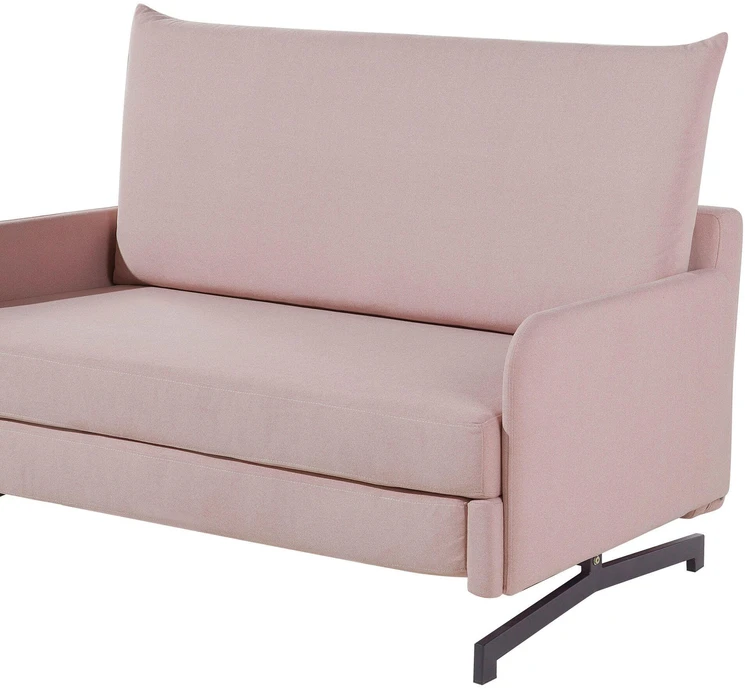 Beliani Išskleidžiama sofa 2 asmenims BELFAST rožinė
