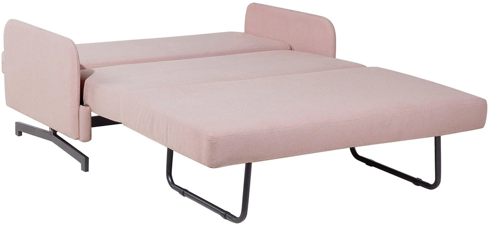 Beliani Išskleidžiama sofa 2 asmenims BELFAST rožinė