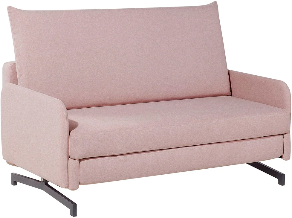 Beliani Išskleidžiama sofa 2 asmenims BELFAST rožinė