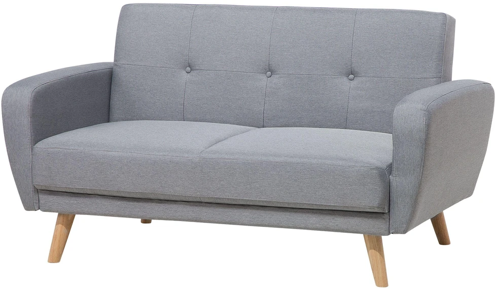 Beliani Išskleidžiama sofa 2 asmenims FLORLI šviesiai pilka