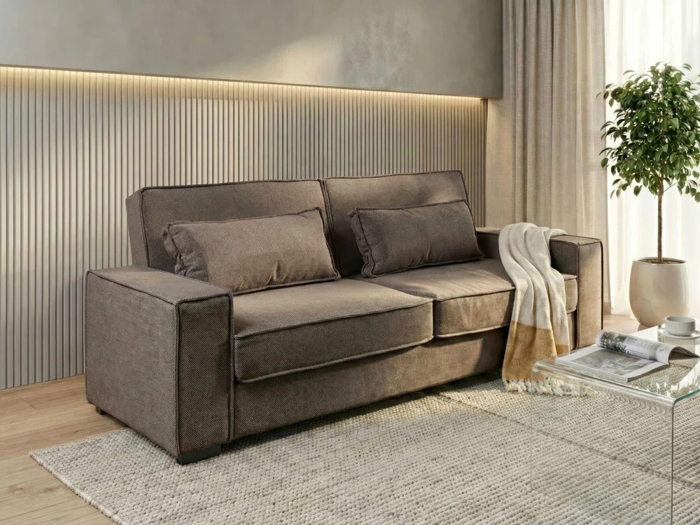 Beliani Išskleidžiama sofa 3 asmenims AROLE, ruda