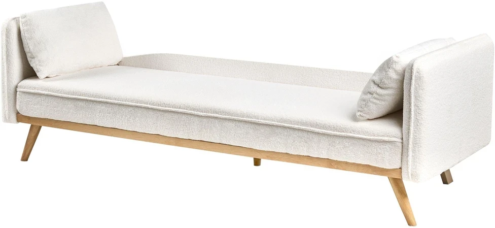 Beliani Išskleidžiama sofa ASAA Boucle, kreminės spalvos