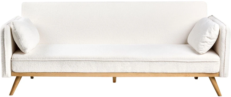 Beliani Išskleidžiama sofa ASAA Boucle, kreminės spalvos