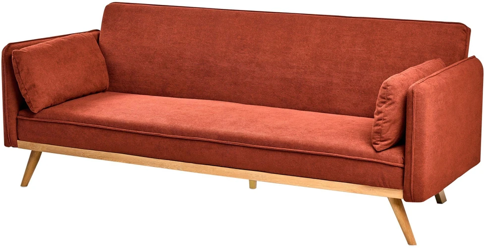 Beliani Išskleidžiama sofa ASAA, raudona