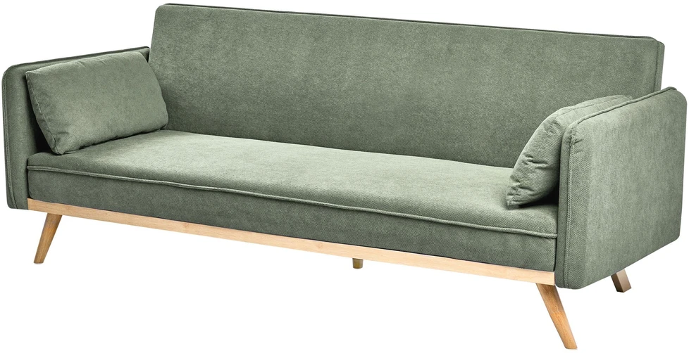 Beliani Išskleidžiama sofa ASAA šviesiai žalia