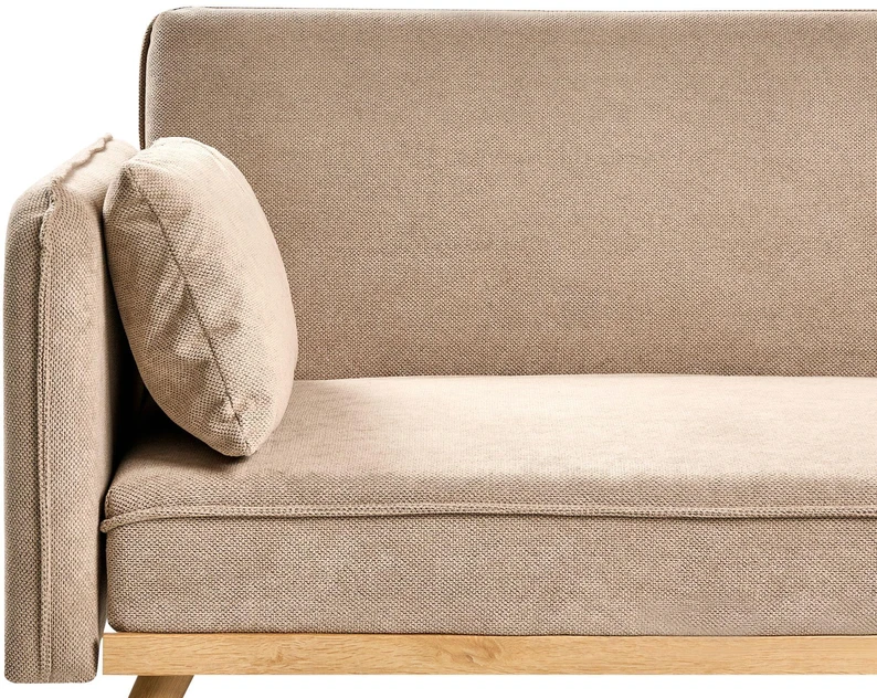 Beliani Išskleidžiama sofa ASAA šviesiai ruda