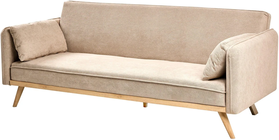 Beliani Išskleidžiama sofa ASAA šviesiai ruda