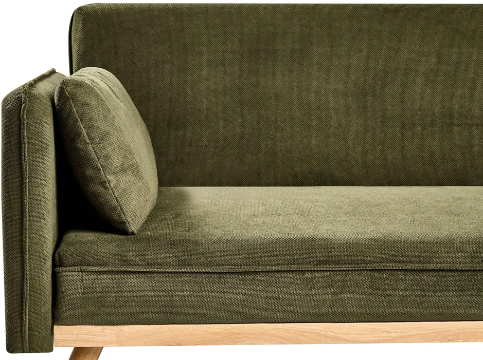 Beliani Išskleidžiama sofa ASAA žalia