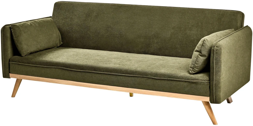 Beliani Išskleidžiama sofa ASAA žalia