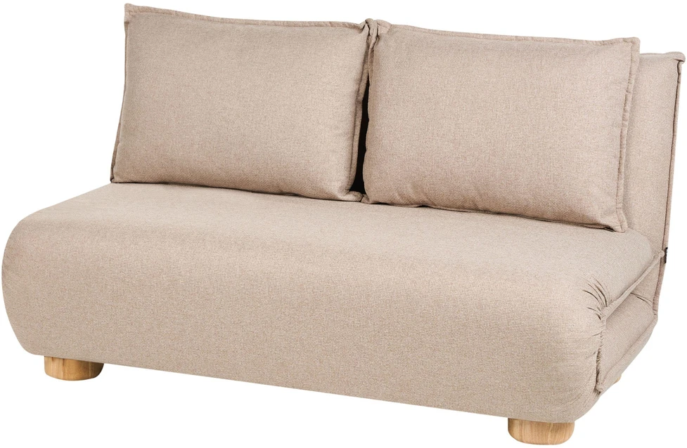 Beliani Išskleidžiama sofa dviem ABISKO, sintetinis linas, smėlio spalvos