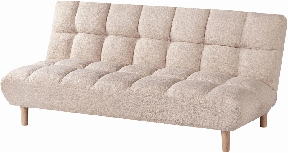 Beliani Išskleidžiama sofa dviem RISOR, buklė, smėlio spalvos