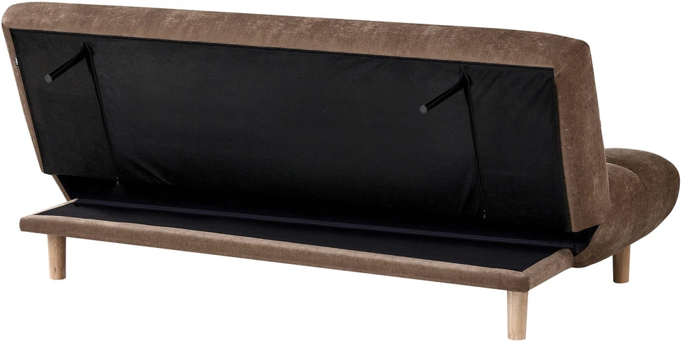 Beliani Išskleidžiama sofa dviem RISOR, šenilinė, ruda