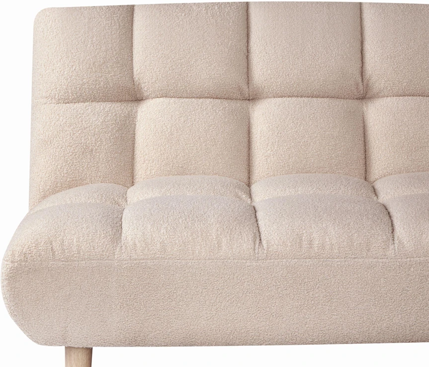 Beliani Išskleidžiama sofa dviem RISOR, buklė, smėlio spalvos