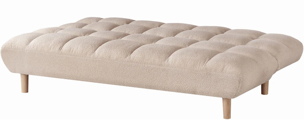 Beliani Išskleidžiama sofa dviem RISOR, buklė, smėlio spalvos