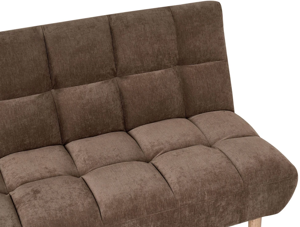 Beliani Išskleidžiama sofa dviem RISOR, šenilinė, ruda