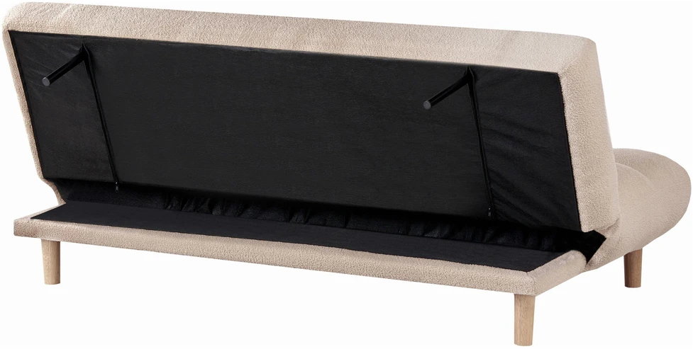 Beliani Išskleidžiama sofa dviem RISOR, buklė, smėlio spalvos