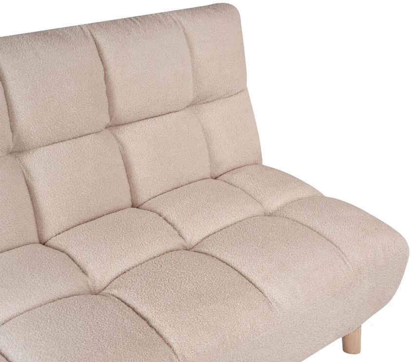 Beliani Išskleidžiama sofa dviem RISOR, buklė, smėlio spalvos