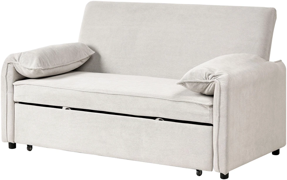 Beliani Išskleidžiama sofa HORMA, balkšva