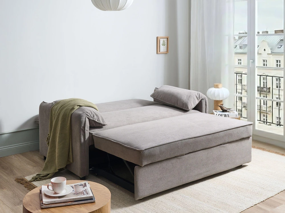 Beliani Išskleidžiama sofa HORMA pilka