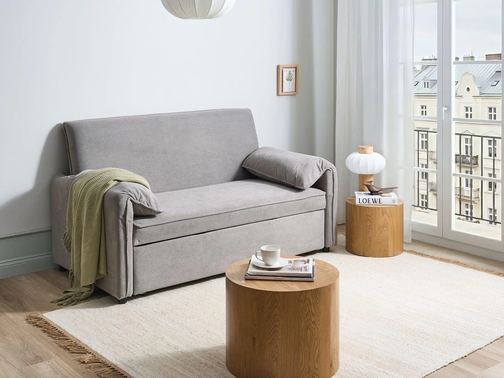 Beliani Išskleidžiama sofa HORMA pilka