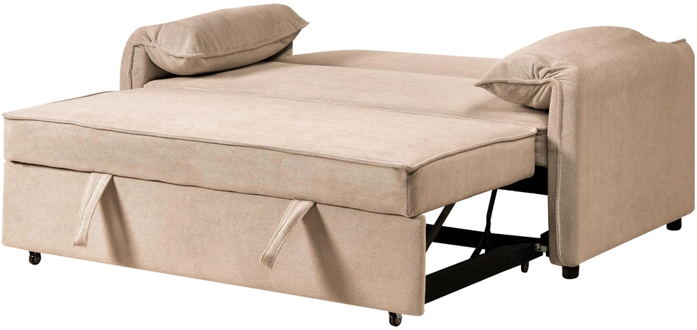 Beliani Išskleidžiama sofa HORMA šviesiai ruda
