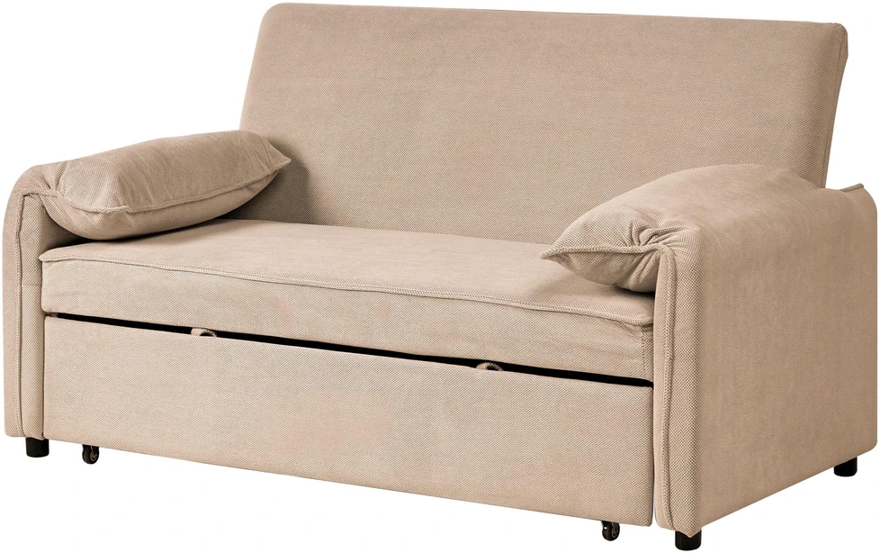 Beliani Išskleidžiama sofa HORMA šviesiai ruda