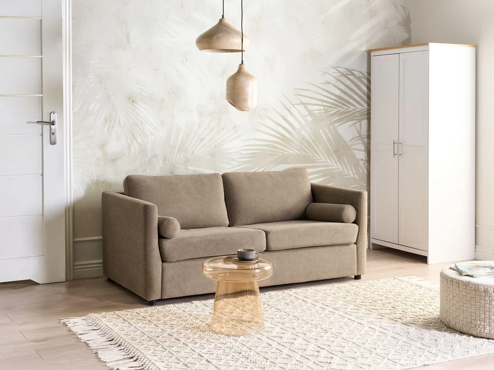 Beliani Išskleidžiama sofa INKOO, ruda