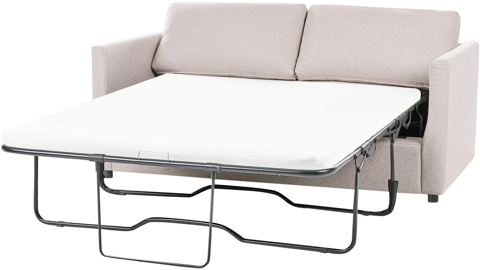 Beliani Išskleidžiama sofa INKOO, smėlio spalvos