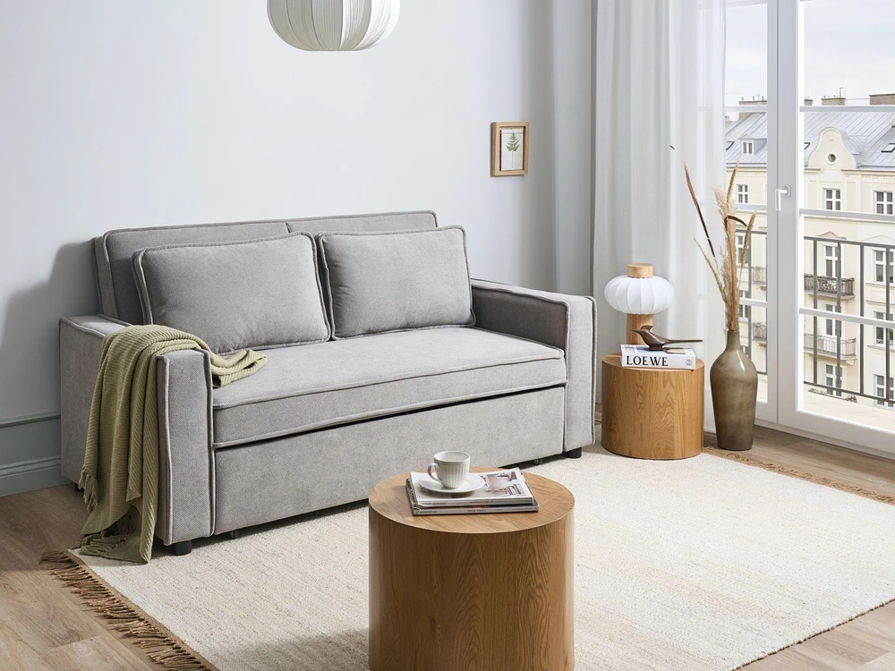 Beliani Išskleidžiama sofa UTTELA, pilka