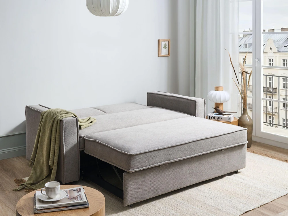 Beliani Išskleidžiama sofa UTTELA, pilka
