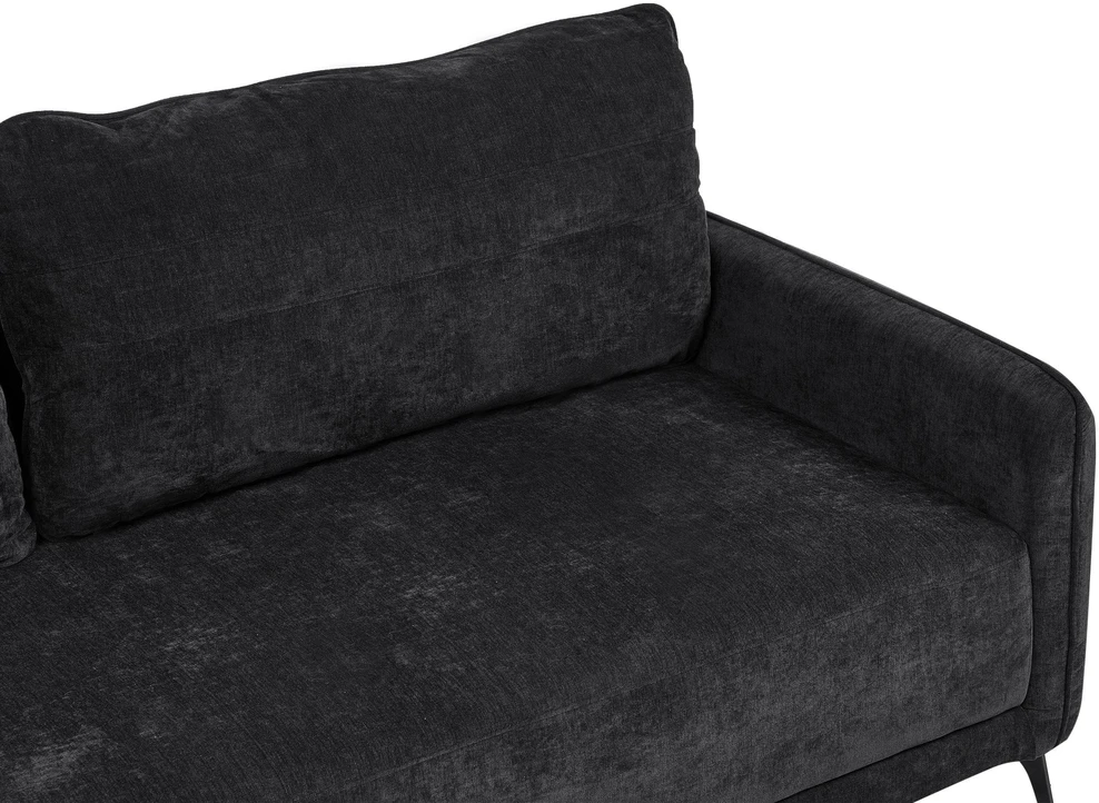 Beliani Išskleidžiama trijų vietų sofa HEMING, šenilinė, juoda